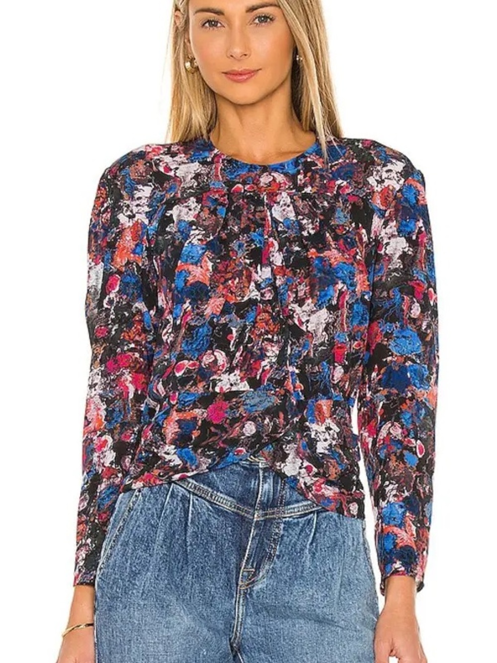 IRO | Wolnie Silk Tulip Hem Long Sleeve Blouse